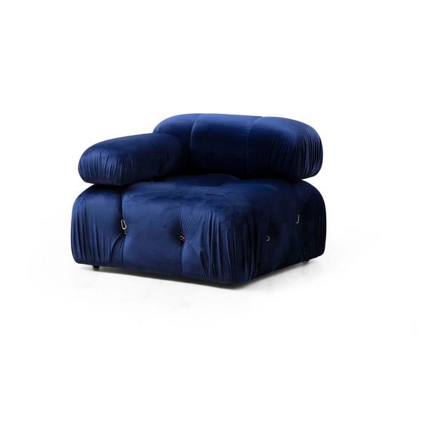 Modulinė sofa tamsiai mėlynos spalvos iš velveto (su kairiuoju kampu) Bubble – Artie