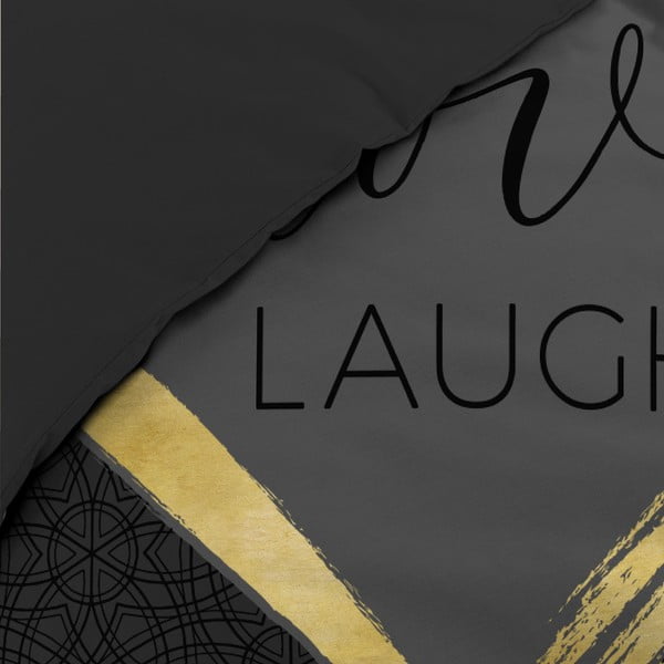 Juodos spalvos iš medvilnės dvigulė/itin ilga patalynė 3 dalių 240x220 cm Crazy Love – douceur d'intérieur-image-3