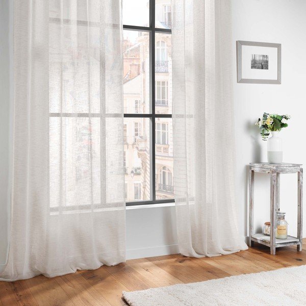 Dramblio kaulo spalvos iš šydo permatoma užuolaida 140x240 cm Carlin – douceur d'intérieur-image-3