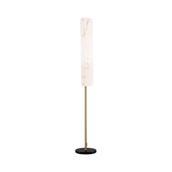 Kreminės spalvos/žalvario spalvos pastatomas šviestuvas LED su marmuro dekoru (aukštis 160 cm) Aider – Nova Luce