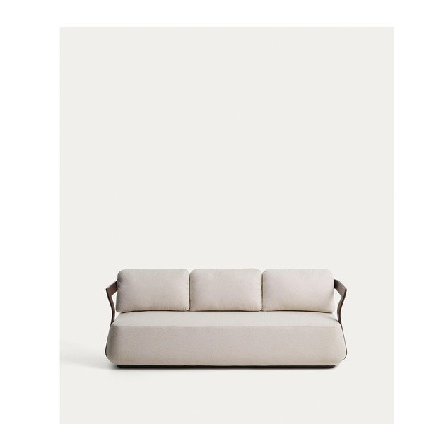 Rudos spalvos/smėlio spalvos iš audinio sodo sofa Tamaris – Kave Home-image-4