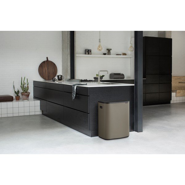 Iš plieno šiukšliadėžė pilkos spalvos rūšiavimui/galima atidaryti palietus 60 l Bo Touch Bin – Brabantia-image-1