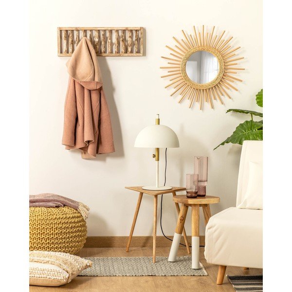 Natūralios spalvos iš tikmedžio masyvo sieninės lentynos 3 vnt. 60 cm Muntfre – Kave Home-image-1