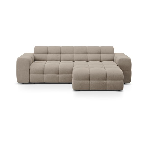 Rudos spalvos kampinė sofa (su dešiniuoju kampu/su gultu) Kendal – Micadoni 