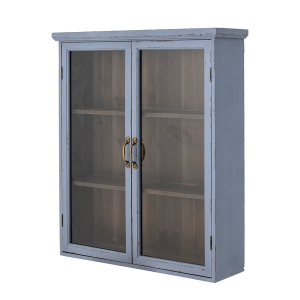 Iš kėnio masyvo pakabinama vitrina mėlynos spalvos 81x91 cm Hazem – Bloomingville-image-2