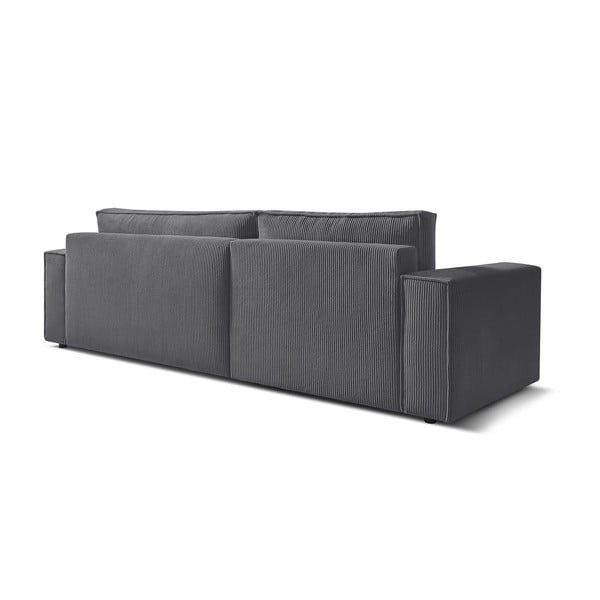 Sulankstoma kampinė sofa tamsiai pilkos spalvos iš kordinio velveto (kintama) Nihad – Bobochic Paris-image-4