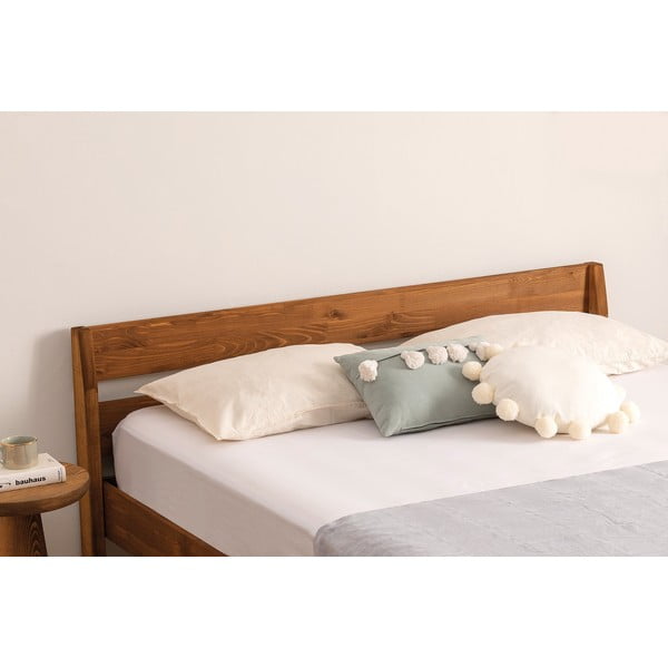 Iš eglės medžio masyvo viengulė lova natūralios spalvos/tamsiai rudos spalvos su lovos grotelėmis 120x200 cm Venus – Kalune Design-image-3