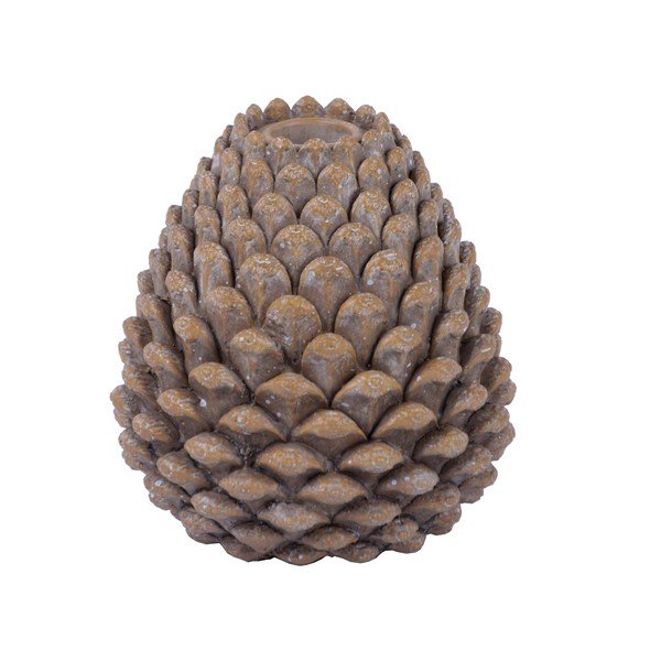 Rudos spalvos pušies kankorėžio formos žvakidė Ego Dekor, aukštis 12 cm-image-1