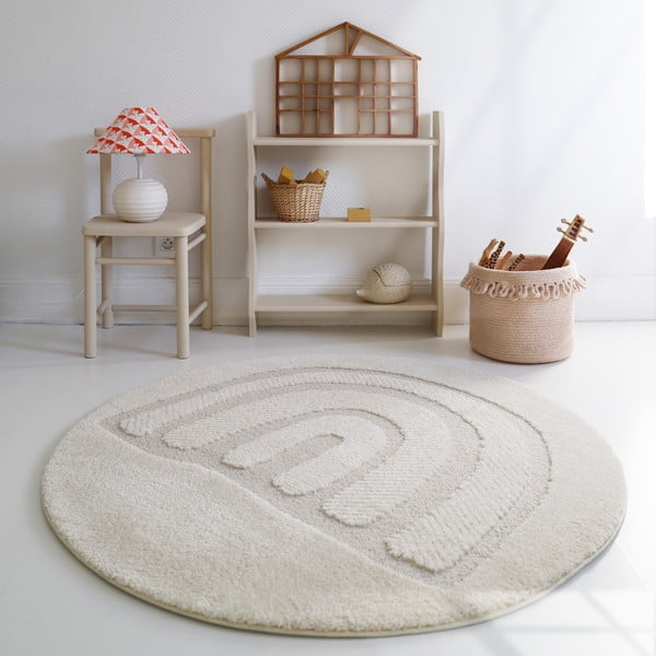 Vaikiškas kilimas kreminės spalvos ø120 cm Rainbow Dream S – Nattiot-image-2