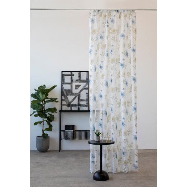 Permatoma užuolaida baltos spalvos/mėlynos spalvos 140x260 cm Tropical – Mendola Fabrics