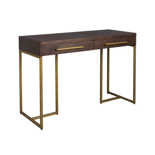 Tamsios natūralios spalvos konsolinis staliukas su akacijos dekoru 45x120 cm Class – Dutchbone-image-2