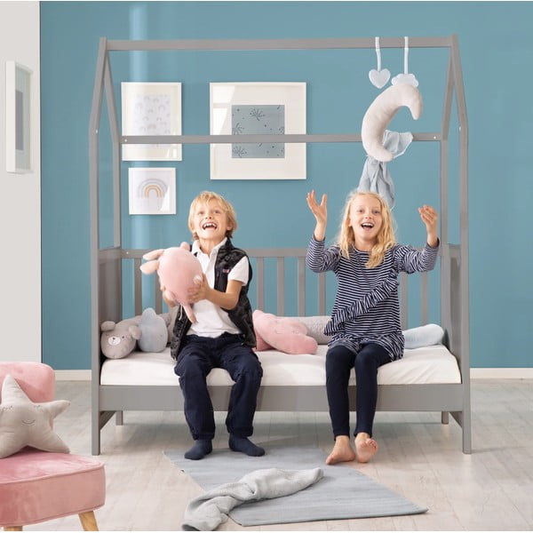 Vaikiška lovelė pilkos spalvos 70x140 cm – Roba-image-1