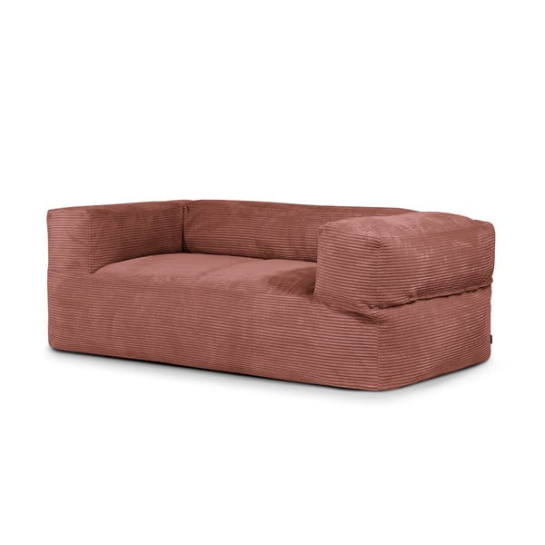 Raudonos plytų spalvos iš kordinio velveto sėdmaišis Sofa MooG – SLOWDOWN