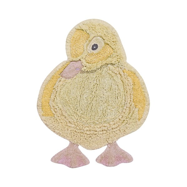 Skalbiamas/rankų darbo iš medvilnės vaikiškas kilimas geltonos spalvos 95x120 cm Ducky – Lorena Canals