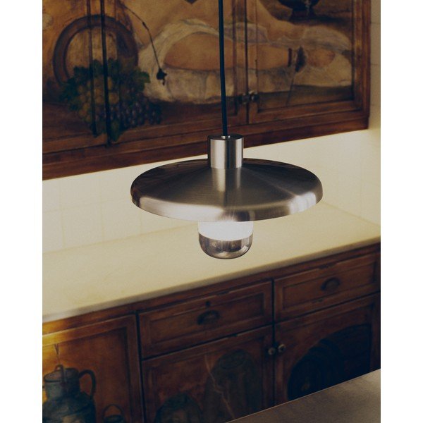 Sidabrinės spalvos kabantis šviestuvas su metaliniu gaubtu Nuvira – Kave Home-image-2