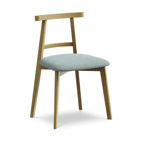 Mėlynos spalvos iš medienos masyvo valgomojo kėdė Ohelo – Makamii