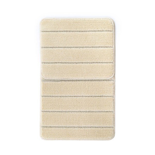 Kreminės spalvos vonios kilimėliai 2 vnt. 50x80 cm Yeni Cizgli – Foutastic-image-2