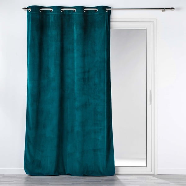 Iš kordinio velveto užuolaida mėlynos spalvos 140x260 cm Casual – douceur d'intérieur