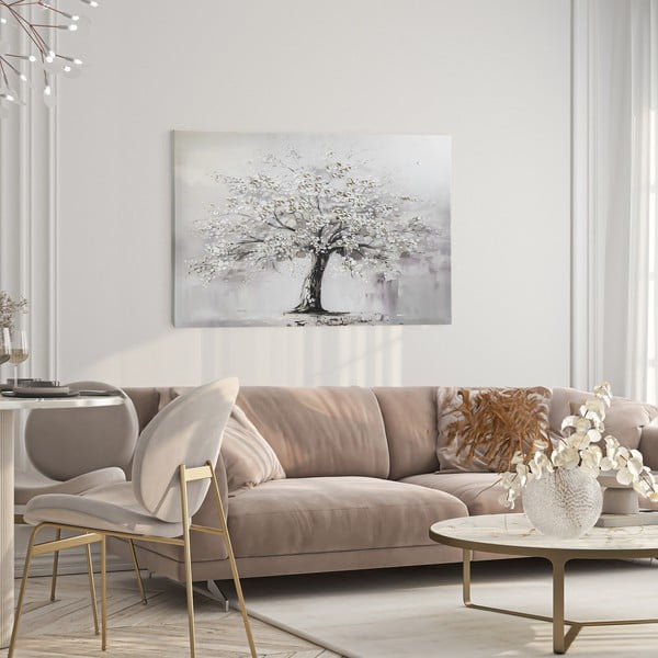 Paveikslas su rankomis dažytais elementais 70x100 cm White Tree – Styler-image-1