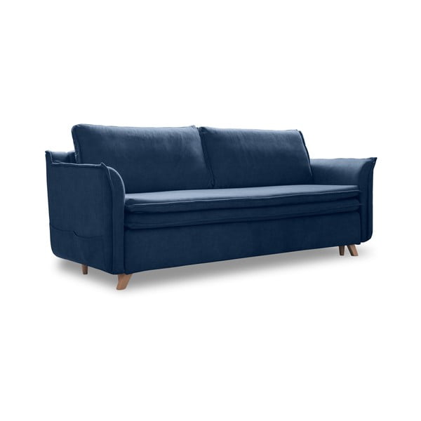 Iš velveto sulankstoma sofa tamsiai mėlynos spalvos 225 cm Charming Charlie – Miuform