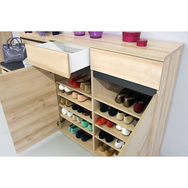 Bukmedžio apdailos batų spinta su stalčiais Lissabon - Germania-image-3