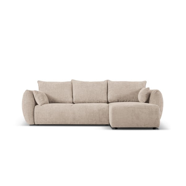 Kampinė sofa smėlio spalvos (su dešiniuoju kampu) Matera – Cosmopolitan Design