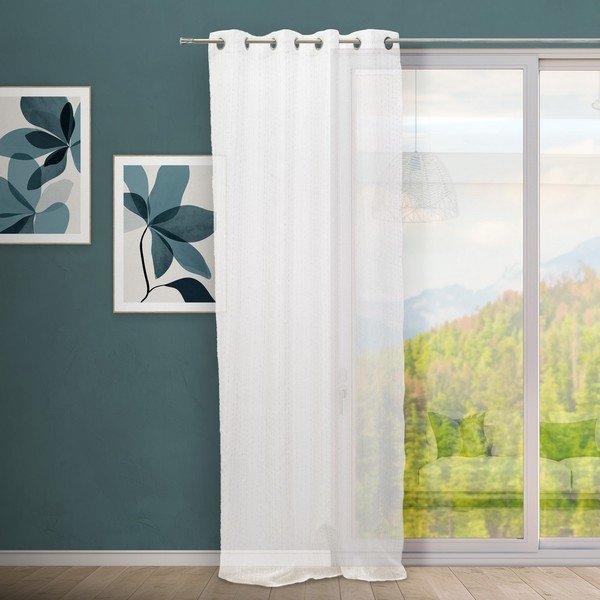 Baltos spalvos permatoma užuolaida 140x260 cm Vertical Thread – Casa Selección-image-1