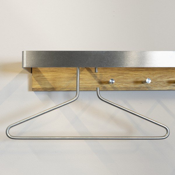 Sieninė lentyna iš metalo sidabrinės spalvos/natūralios spalvos Noa – Spinder Design-image-1