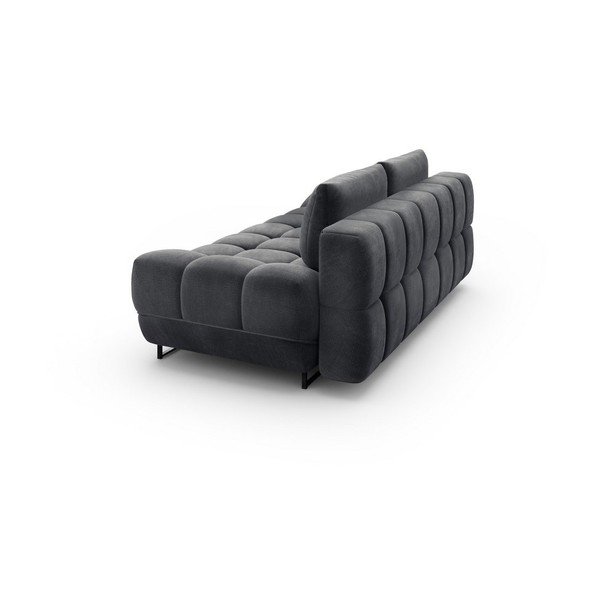 Tamsiai pilka trivietė sofa-lova su aksomo apmušalais Windsor & Co Sofas Cirrus-image-3