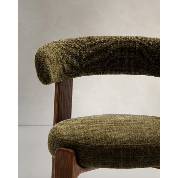 Khaki spalvos/rudos spalvos iš uosio masyvo valgomojo kėdė Granite – Kave Home-image-3