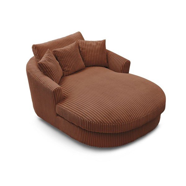 Oranžinės spalvos krėslas iš kordinio velveto Belem – Bobochic Paris-image-4