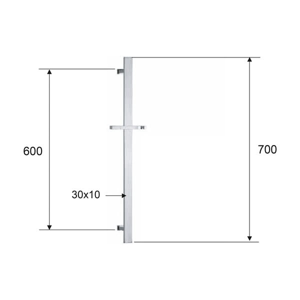 Sieninis iš žalvario dušo užuolaidų karnizas matinės juodos spalvos stumdomas laikiklis 70 cm – Sapho-image-1