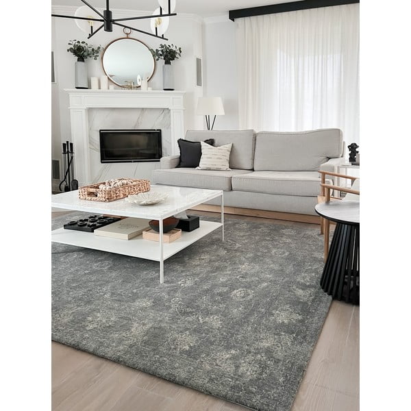 Kilimas iš vilnos pilkos spalvos 300x400 cm Calisia Vintage Flora – Agnella-image-3