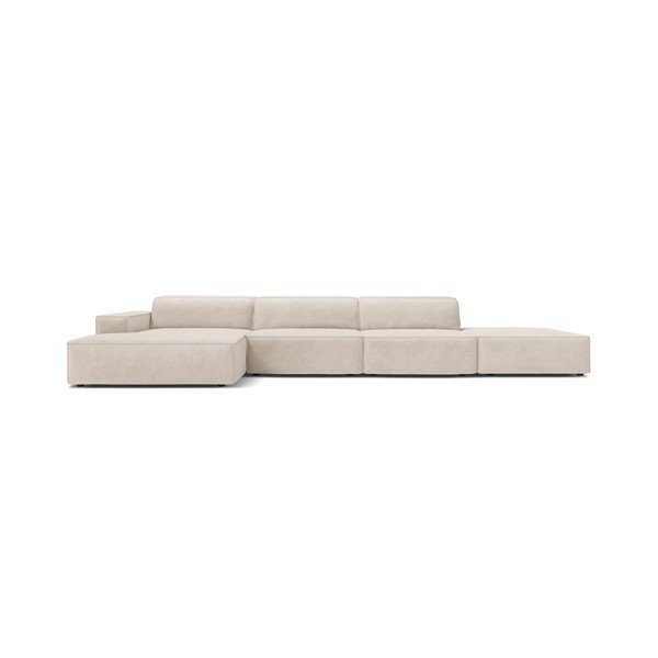 Kreminės spalvos modulinė kampinė sofa (su kairiuoju kampu/su gultu) Jodie – Micadoni -image-2