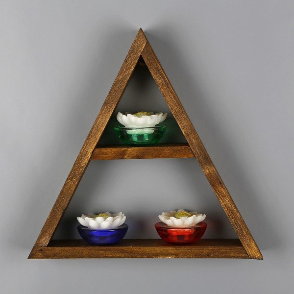 Sieninė medinė lentyna Geometric-image-1