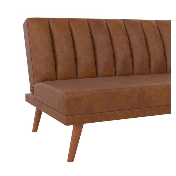 Oranžinė sofa-lova iš odos imitacijos 173 cm Brittany - Novogratz-image-4