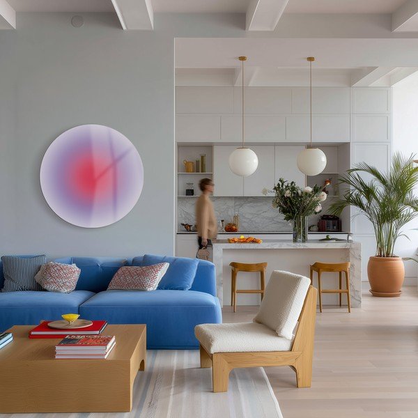 Spausdintas paveikslas iš stiklo ø 70 cm Halo – Styler-image-1