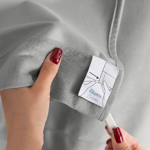 Iš velveto pritemdymas (dalinis užtemimas) užuolaida pilkos spalvos 200x300 cm Velto – Filumi-image-4