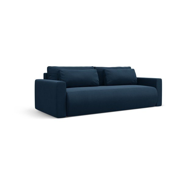 Tamsiai mėlynos spalvos iš velveto sulankstoma/su sandėliavimo vieta sofa 238 cm Belfast – Cosmopolitan Design-image-1