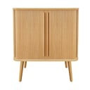 Aukšta šoninė spintelė natūralios spalvos iš ąžuolo su stumdomomis durimis 83x95 cm Rove – Woodman