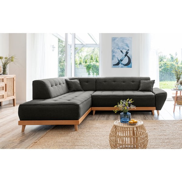 Tamsiai pilka kampinė sofa Miuform Dazzling Daisy L, kairysis kampas-image-1