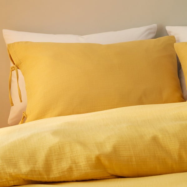 Iš muslino viengulė patalynė geltonos spalvos 135x200 cm Afra – Pineapple Elephant-image-1