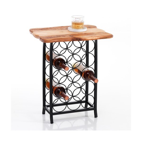 Juodos spalvos/natūralios spalvos iš metalo vyno lentyna butelių skaičius 15 46x56x35,5 cm Ras – Tomasucci-image-1