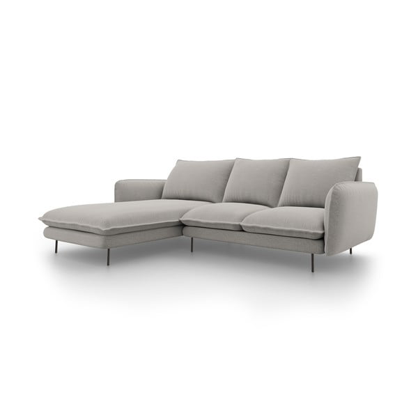 Šviesiai pilkos spalvos kampinė sofa Cosmopolitan Design Vienna, kairysis kampas-image-2