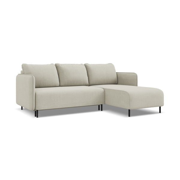 Smėlio spalvos sulankstoma/su sandėliavimo vieta kampinė sofa (su dešiniuoju kampu) Luana – Makamii-image-3