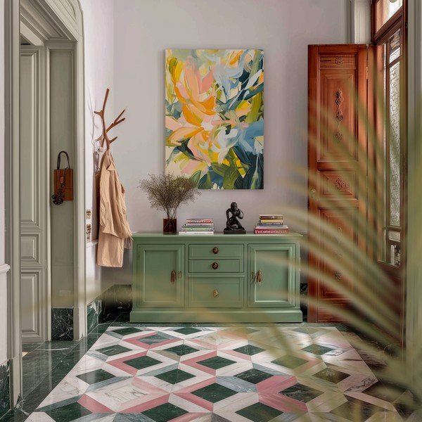 Spausdintas paveikslas tapyba ant drobės 70x100 cm Floral Gust – Styler-image-1