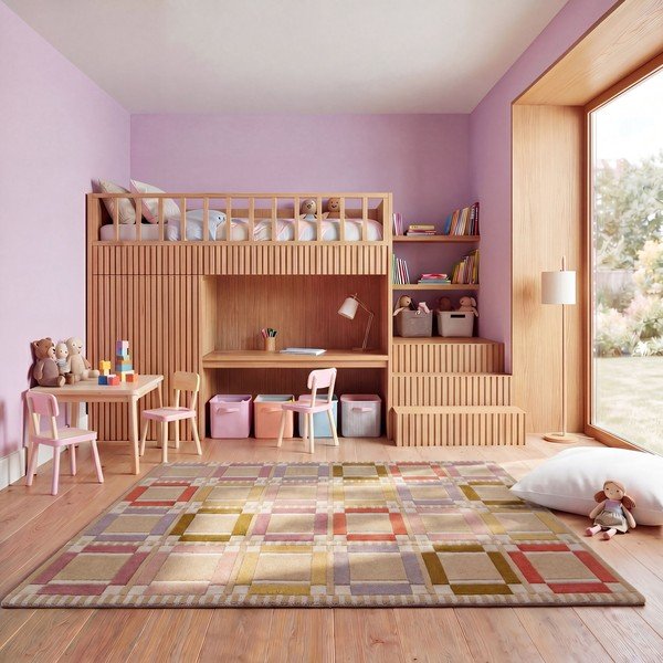 Rankų darbo natūralios spalvos iš vilnos kilimas 160x230 cm Quadro Wool – Flair Rugs-image-2