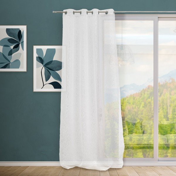 Baltos spalvos/sidabrinės spalvos permatoma užuolaida 140x260 cm Pucka – Casa Selección-image-1