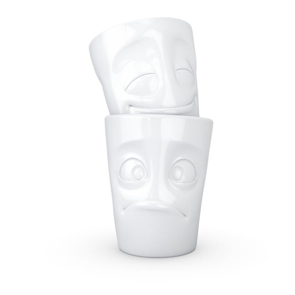 2 baltų porcelianinių puodelių rinkinys Cheery & Baffled 58 products, tūris 350 ml-image-1