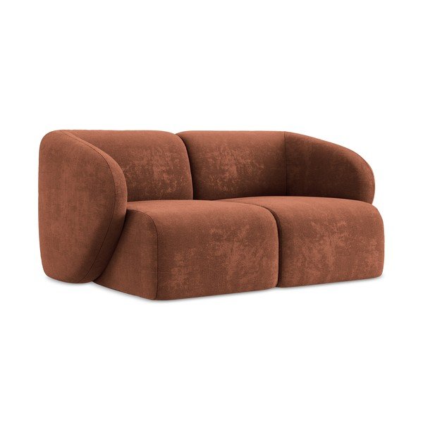 Terakotos spalvos sofa iš šenilinio audinio 174 cm Lani – Makamii-image-1